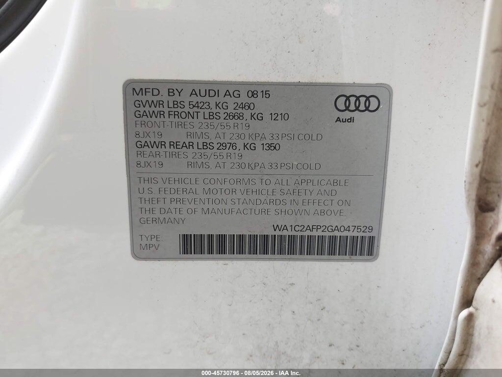 WA1C2AFP2GA047529 2016 AUDI Q5 photo no. 9