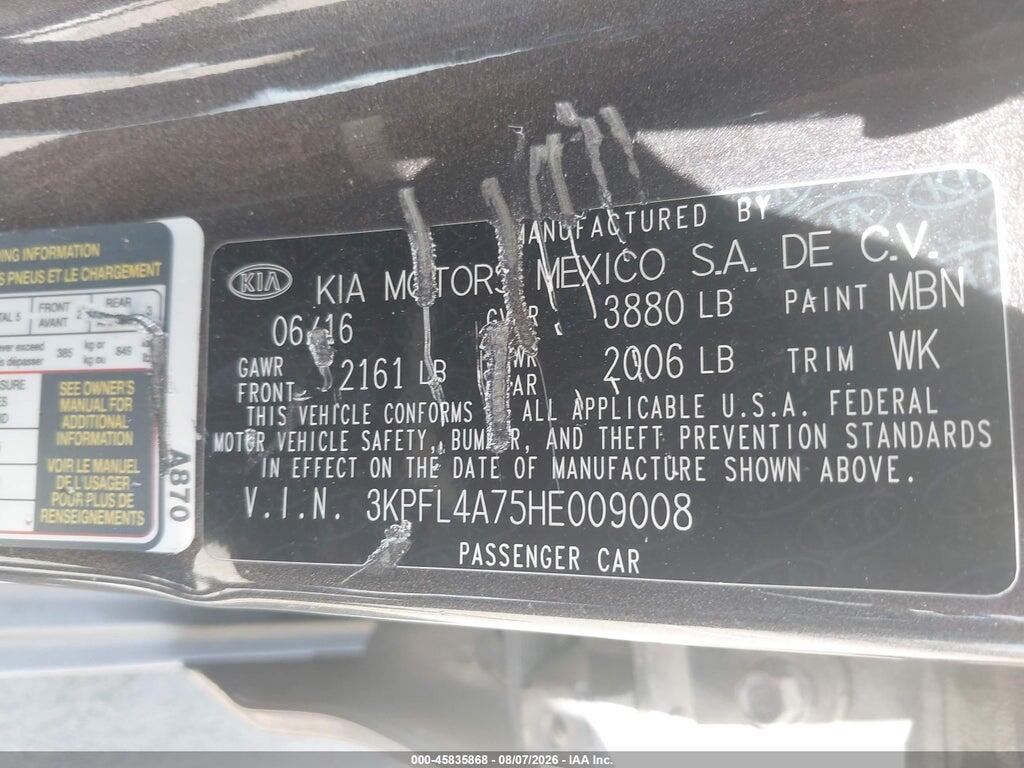 3KPFL4A75HE009008 2017 KIA FORTE photo no. 9