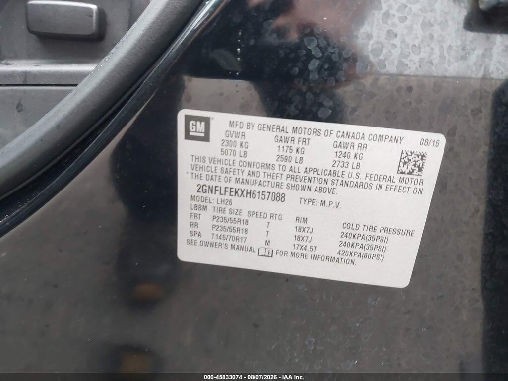 2GNFLFEKXH6157088 2017 CHEVROLET EQUINOX photo no. 9