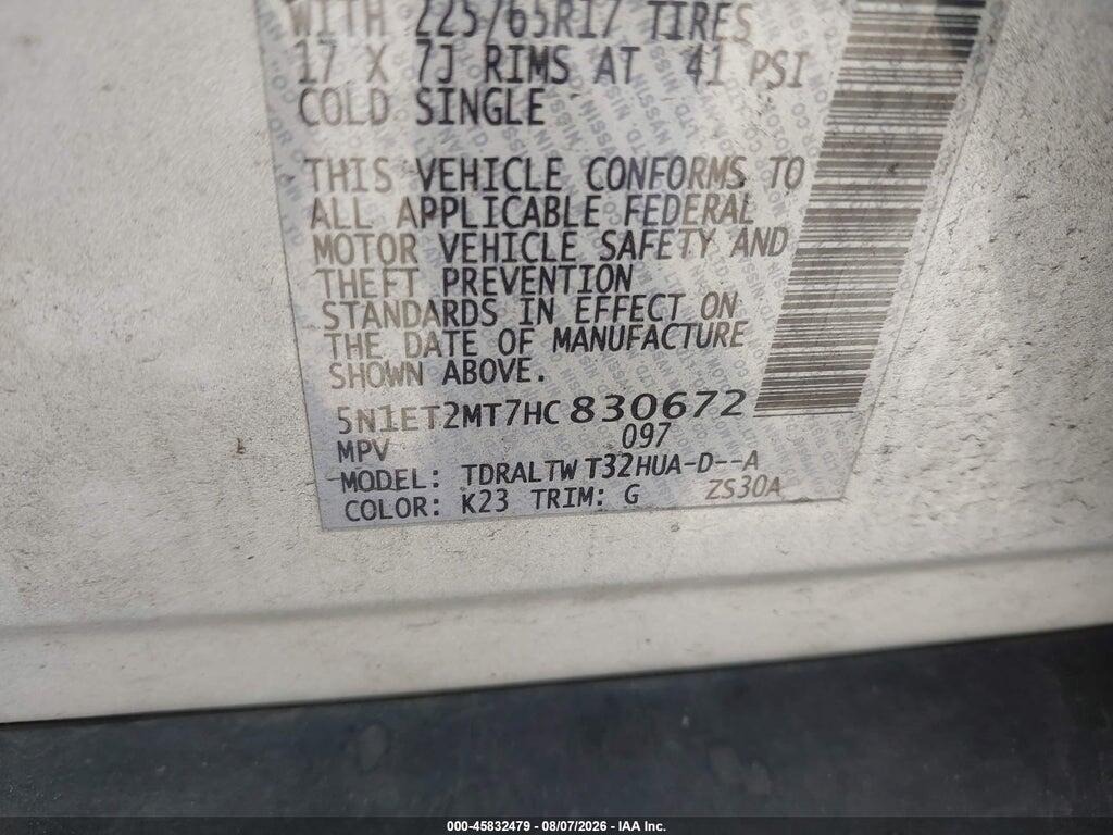 5N1ET2MT7HC830672 2017 NISSAN ROGUE HYBRID photo no. 9