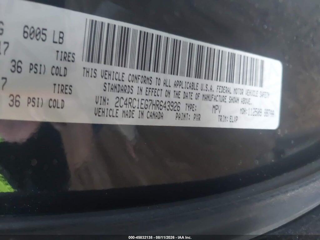 2C4RC1EG7HR643926 2017 CHRYSLER PACIFICA photo no. 9