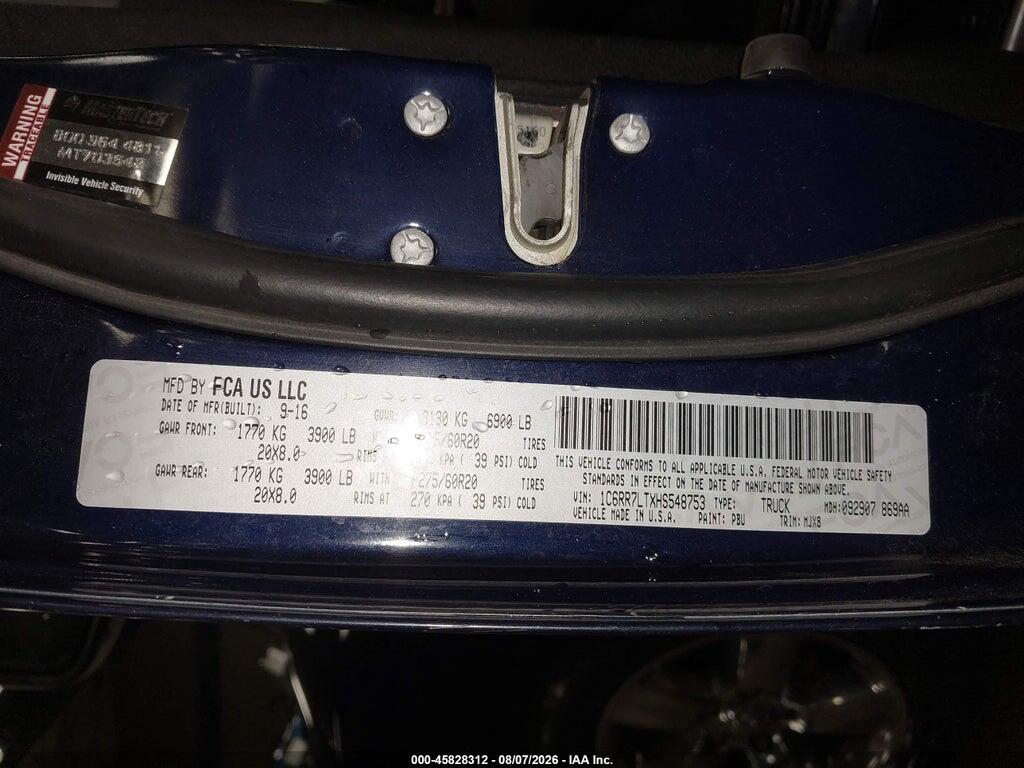 1C6RR7LTXHS548753 2017 RAM 1500 photo no. 9