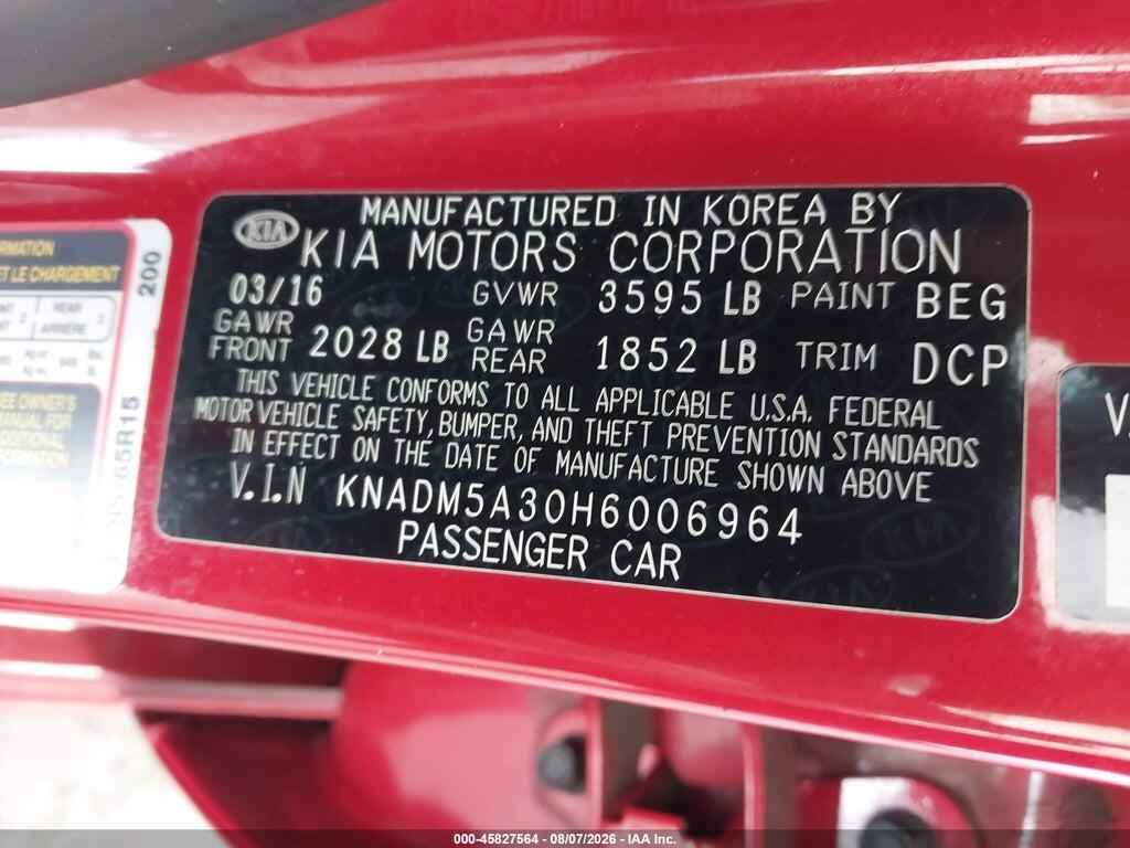 KNADM5A30H6006964 2017 KIA RIO photo no. 9