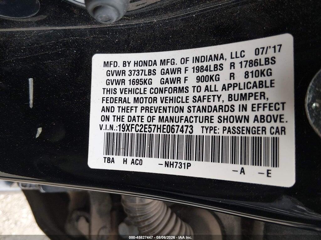 19XFC2E57HE067473 2017 HONDA CIVIC photo no. 9