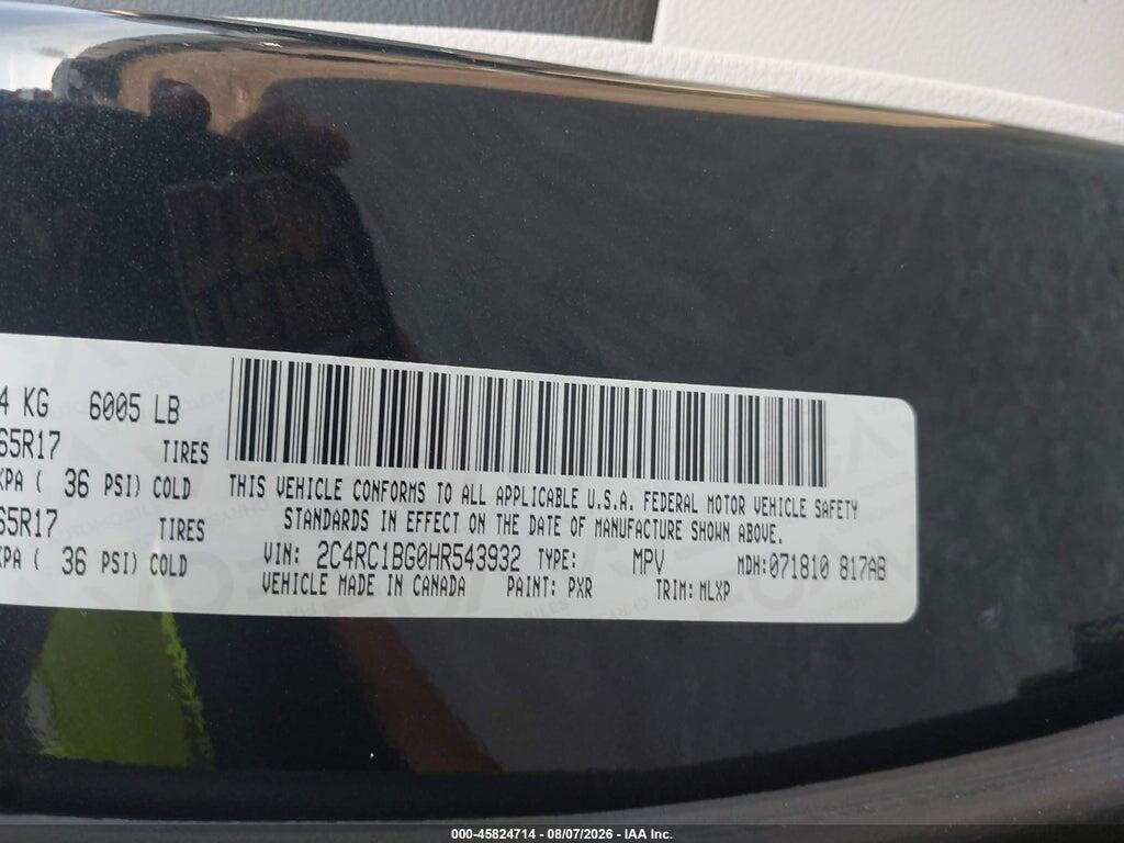 2C4RC1BG0HR543932 2017 CHRYSLER PACIFICA photo no. 9