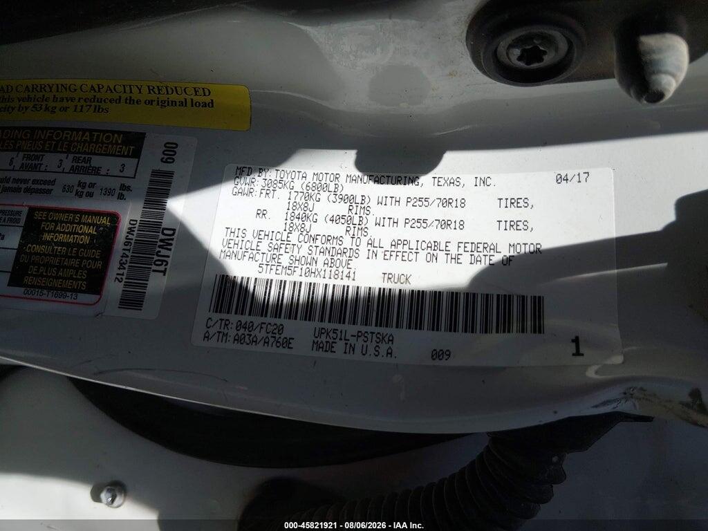 5TFEM5F10HX118141 2017 TOYOTA TUNDRA photo no. 9