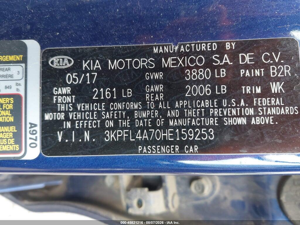 3KPFL4A70HE159253 2017 KIA FORTE photo no. 9
