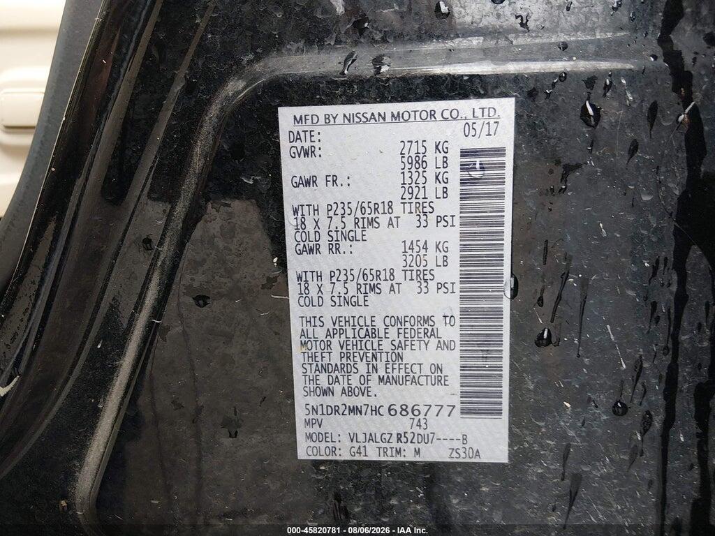 5N1DR2MN7HC686777 2017 NISSAN PATHFINDER photo no. 9