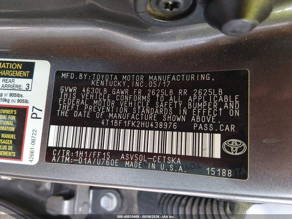 4T1BF1FK2HU438976 2017 TOYOTA CAMRY photo no. 9