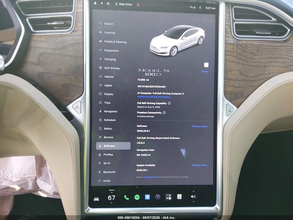 5YJSA1E27HF204183 2017 TESLA MODEL S photo no. 7