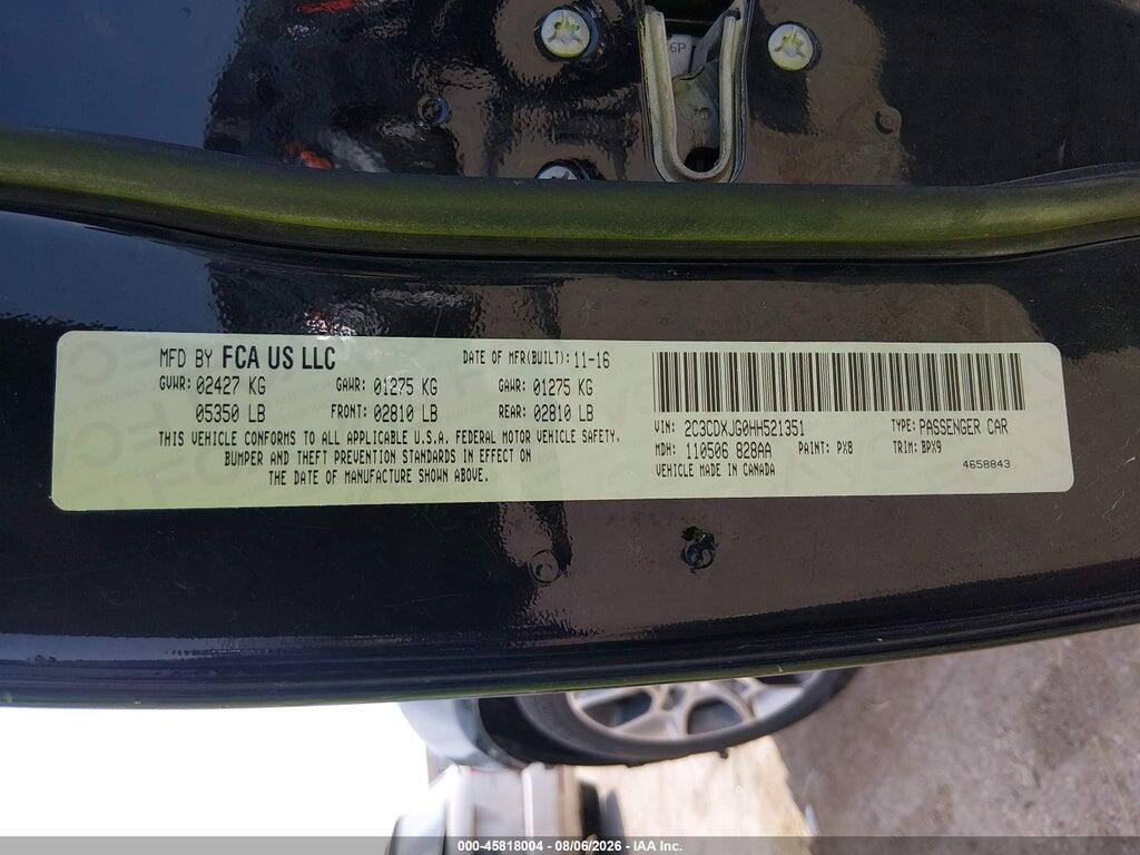 2C3CDXJG0HH521351 2017 DODGE CHARGER photo no. 9
