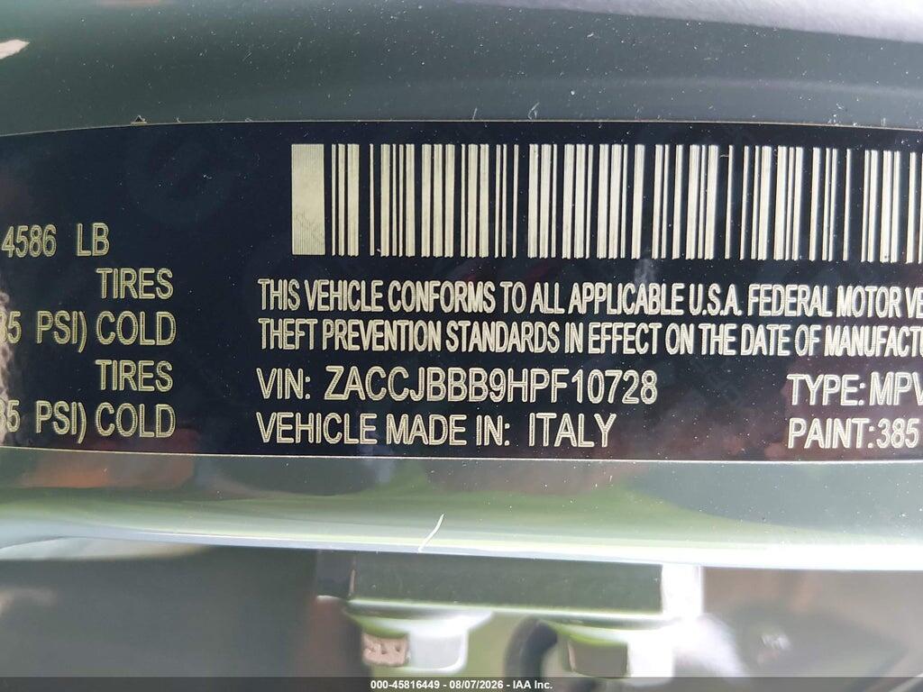 ZACCJBBB9HPF10728 2017 JEEP RENEGADE photo no. 9