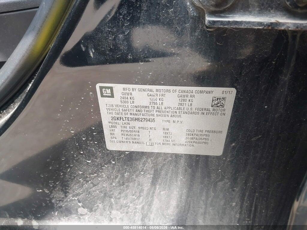 2GKFLTE36H6279435 2017 GMC TERRAIN photo no. 9