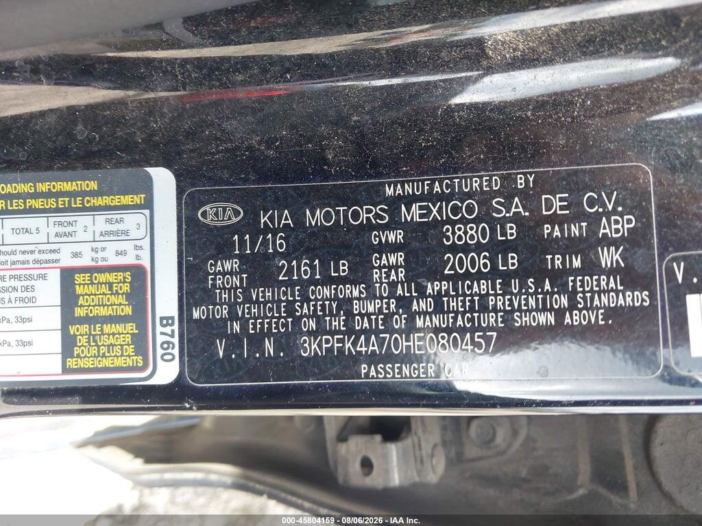 3KPFK4A70HE080457 2017 KIA FORTE photo no. 9