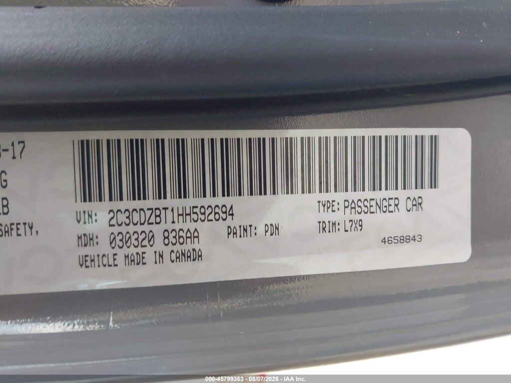 2C3CDZBT1HH592694 2017 DODGE CHALLENGER photo no. 9