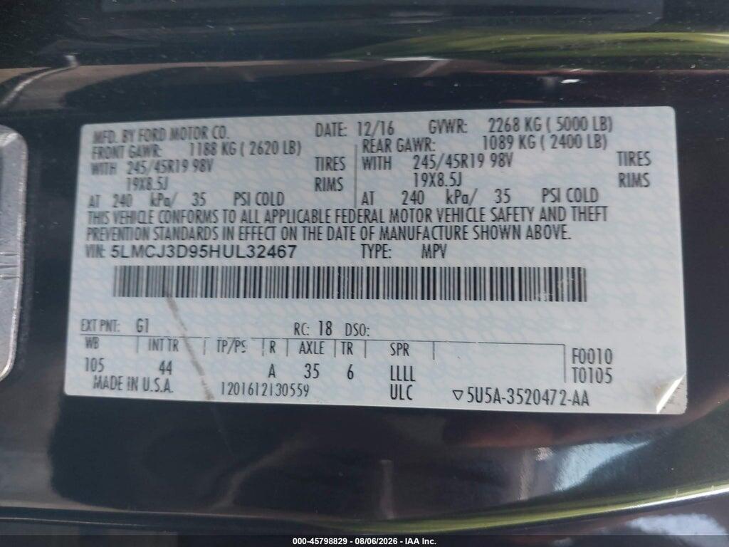 5LMCJ3D95HUL32467 2017 LINCOLN MKC photo no. 9