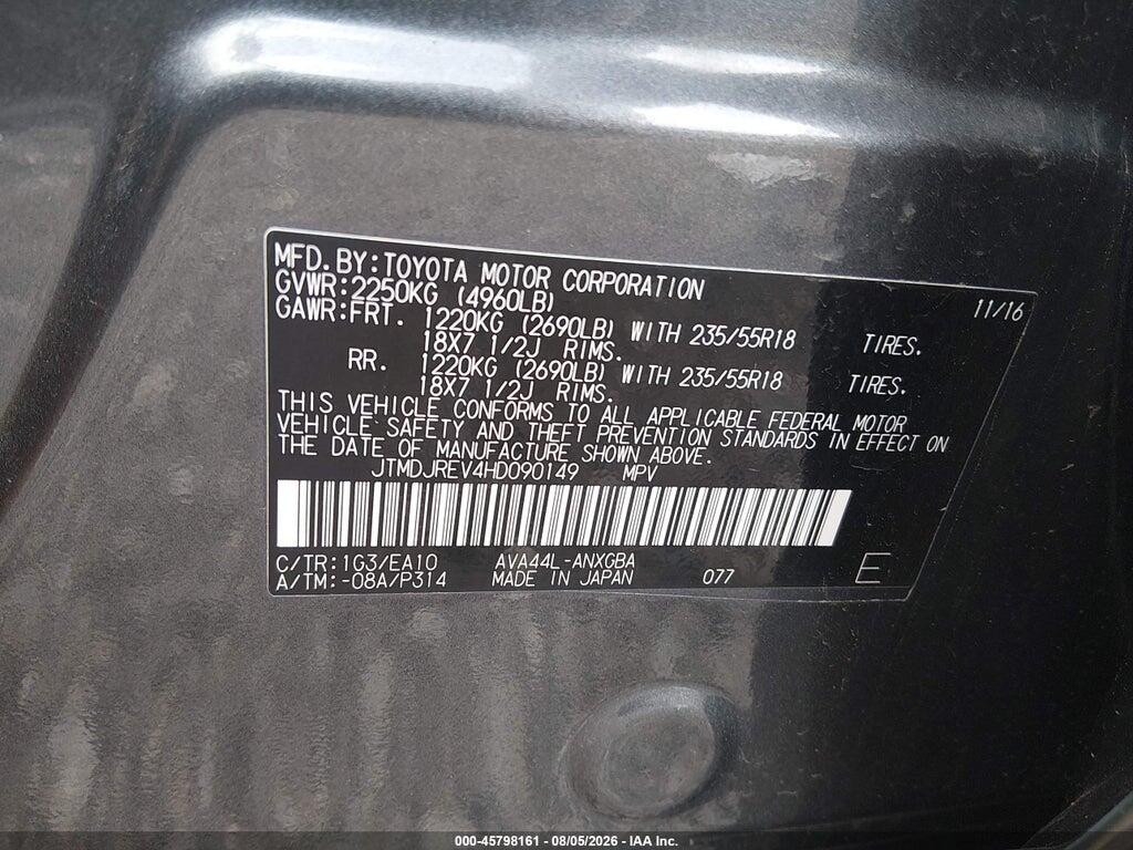 JTMDJREV4HD090149 2017 TOYOTA RAV4 HYBRID photo no. 9