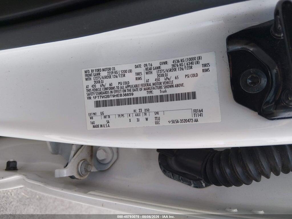 1FT7W2BT9HEB38859 2017 FORD F-250 photo no. 9