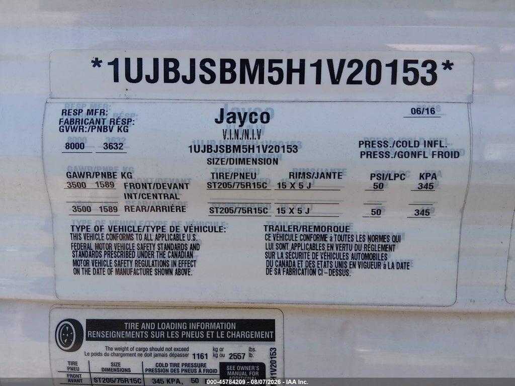 1UJBJSBM5H1V20153 2017 JAYCO OTHER photo no. 9