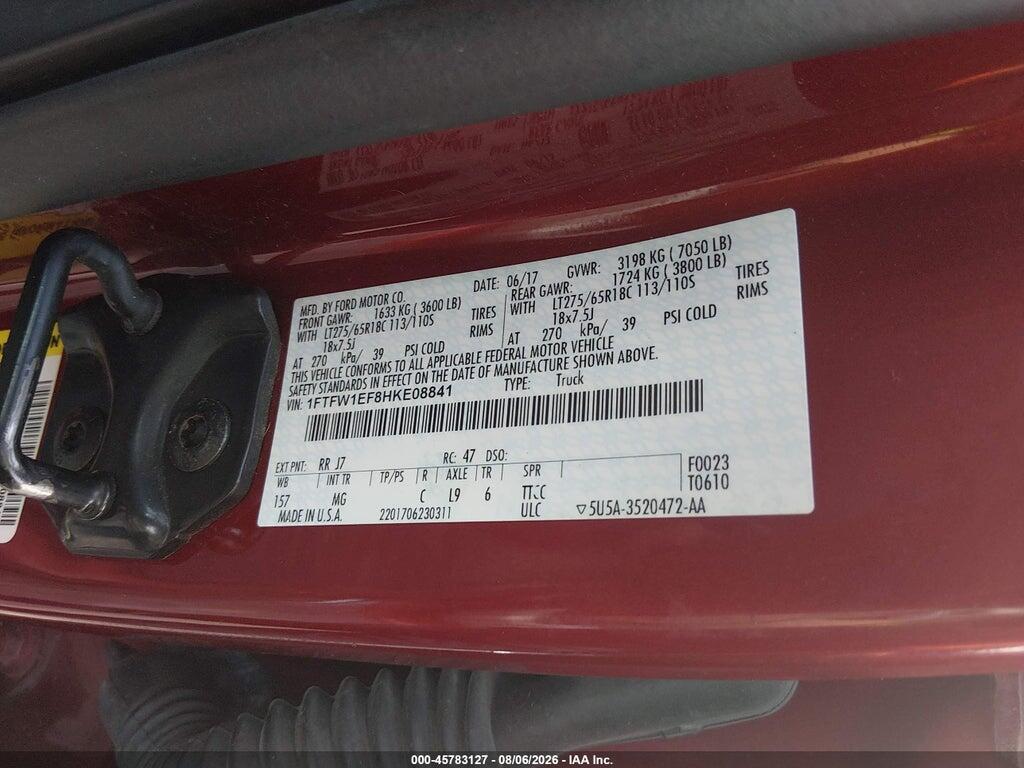 1FTFW1EF8HKE08841 2017 FORD F-150 photo no. 9
