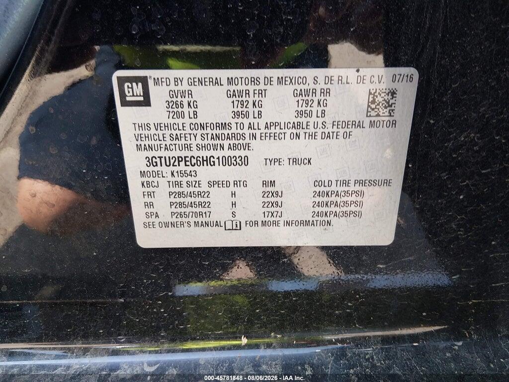 3GTU2PEC6HG100330 2017 GMC SIERRA 1500 photo no. 9