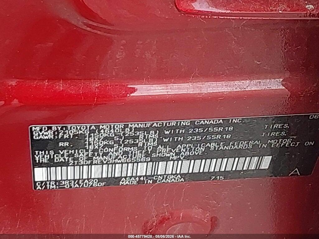2T3DFREV3HW665569 2017 TOYOTA RAV4 photo no. 9