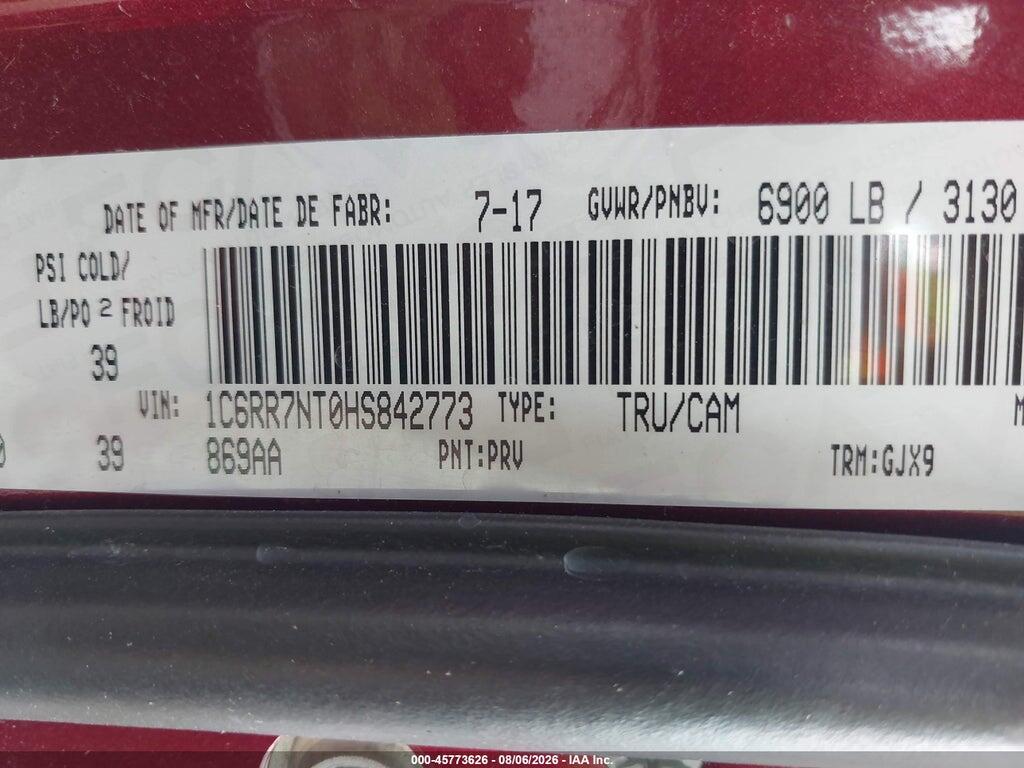 1C6RR7NT0HS842773 2017 RAM 1500 photo no. 9