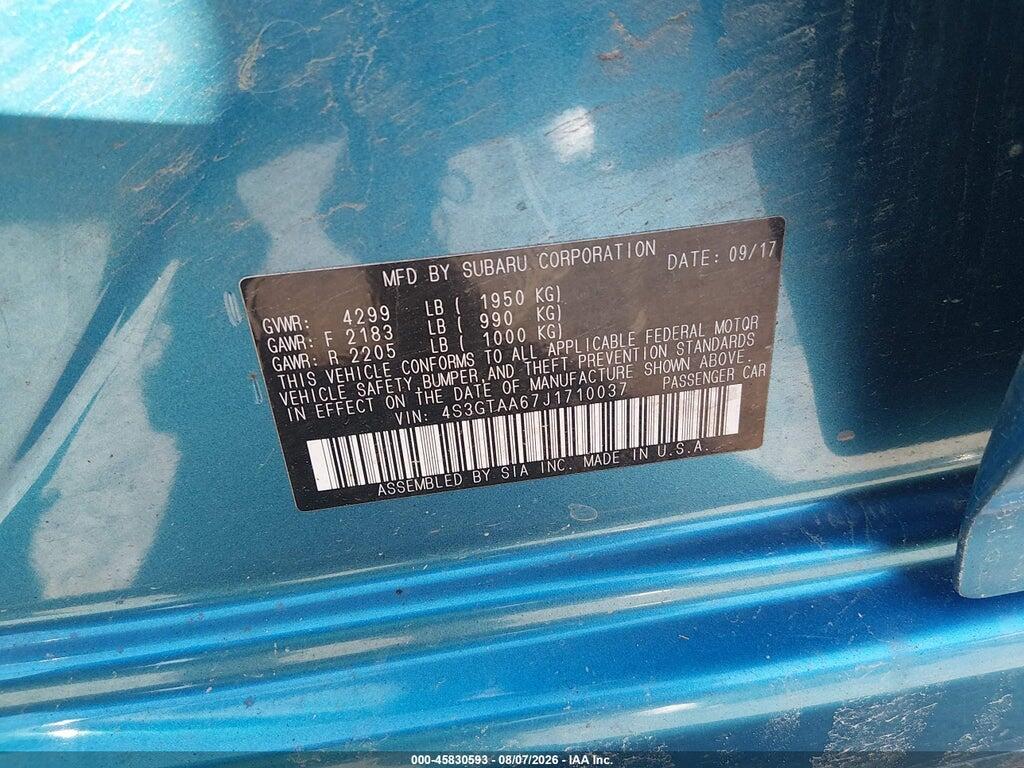 4S3GTAA67J1710037 2018 SUBARU IMPREZA photo no. 9