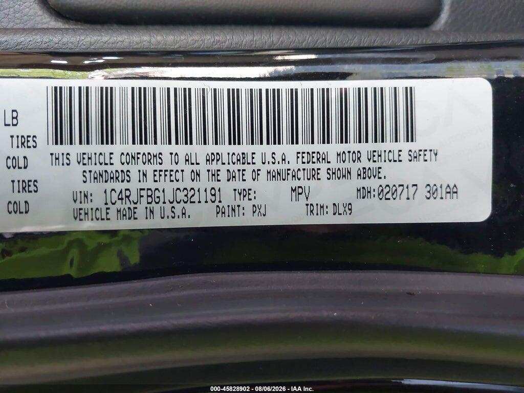 1C4RJFBG1JC321191 2018 JEEP GRAND CHEROKEE photo no. 9