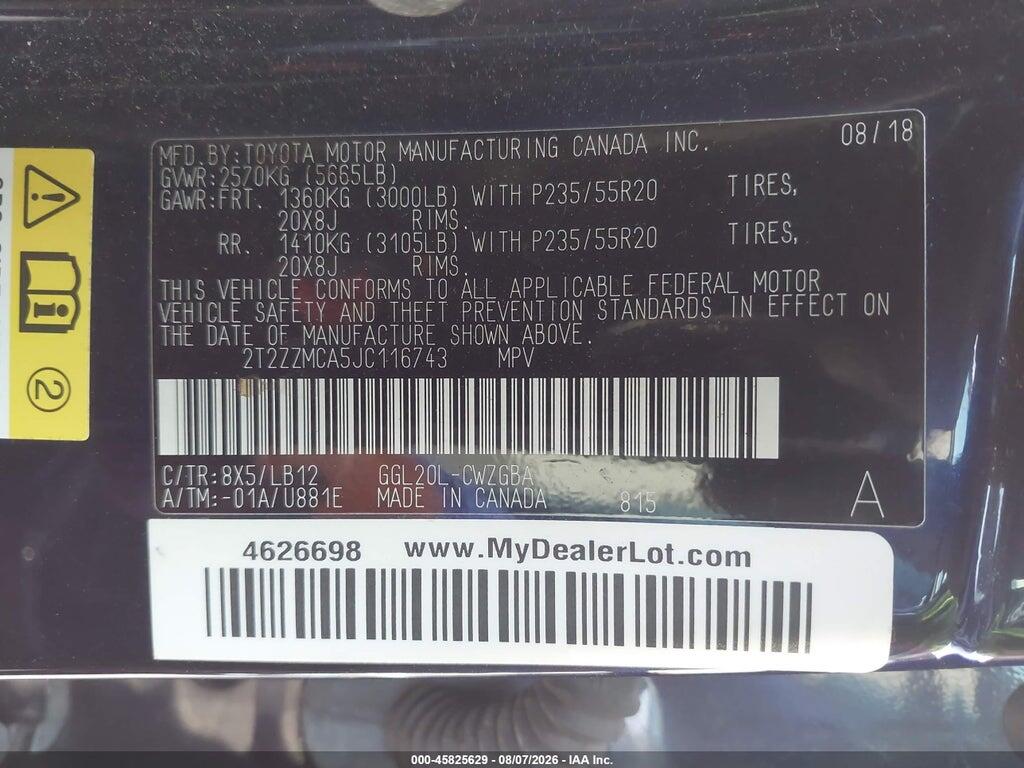 2T2ZZMCA5JC116743 2018 LEXUS RX 350 photo no. 9