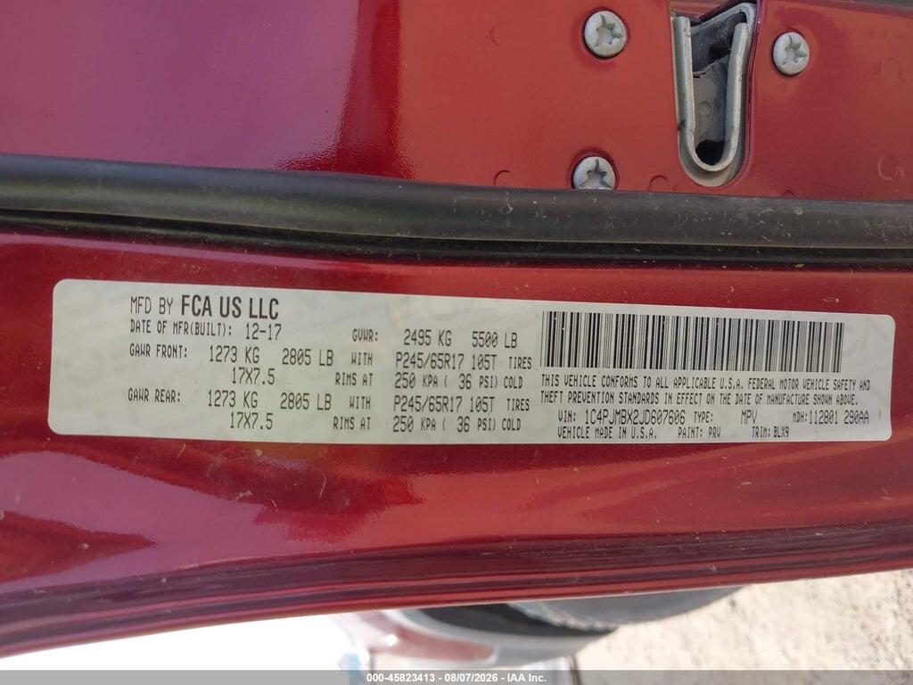1C4PJMBX2JD607606 2018 JEEP CHEROKEE photo no. 9