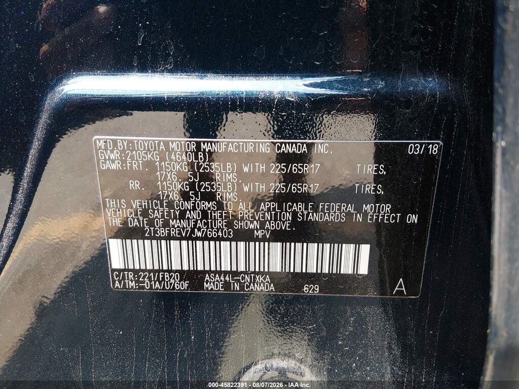 2T3BFREV7JW766403 2018 TOYOTA RAV4 photo no. 9