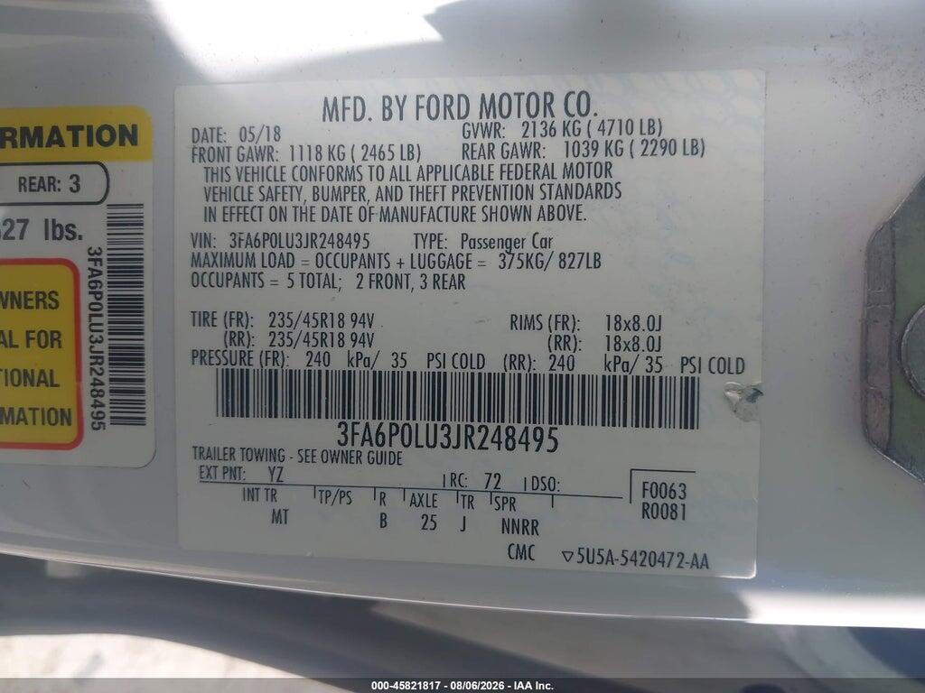 3FA6P0LU3JR248495 2018 FORD FUSION HYBRID photo no. 9