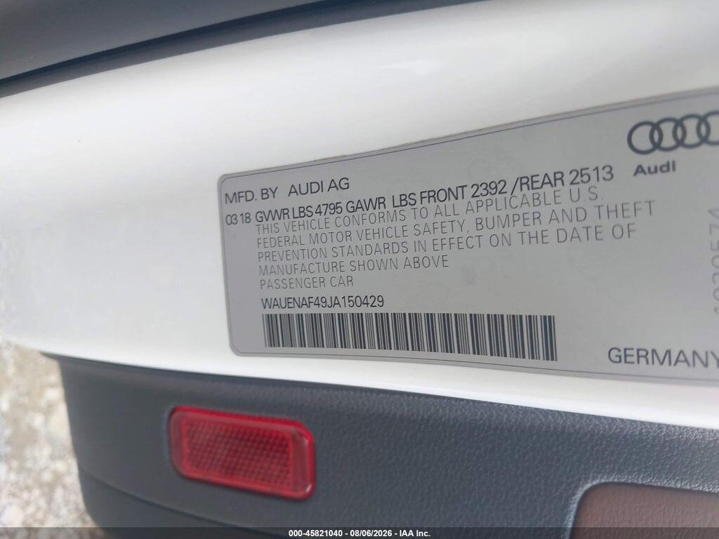 WAUENAF49JA150429 2018 AUDI A4 photo no. 9