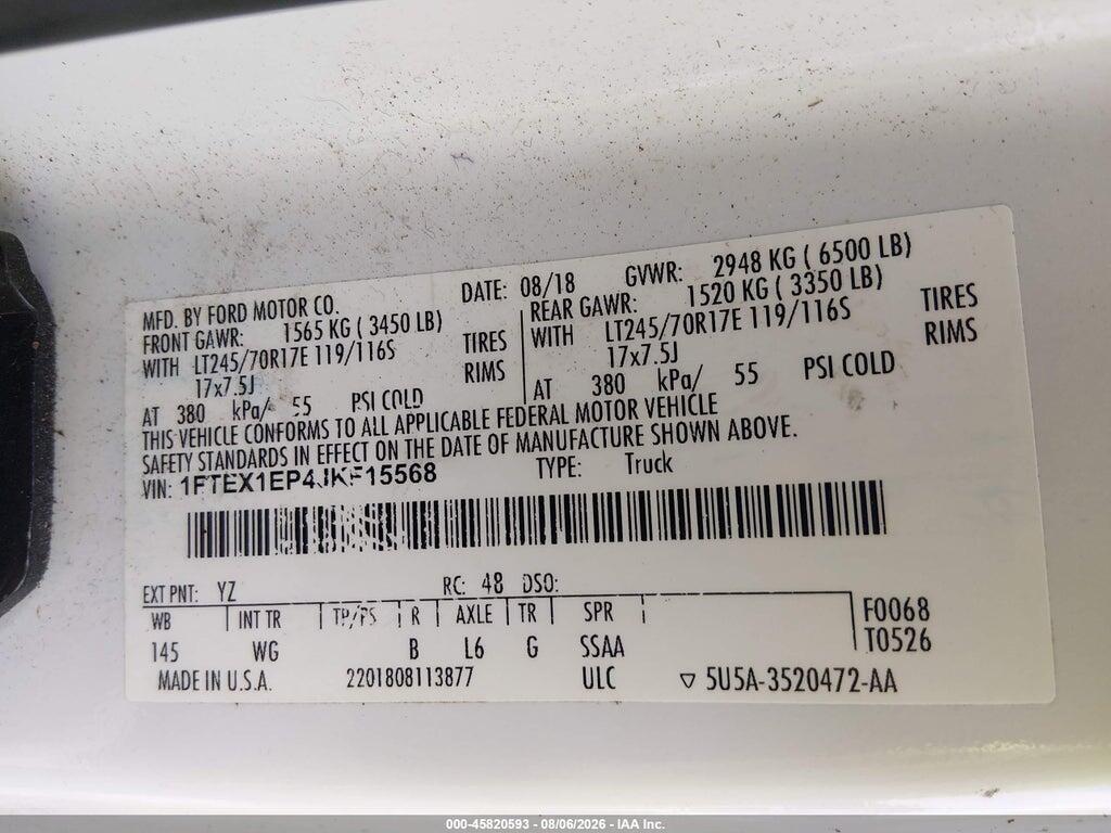1FTEX1EP4JKF15568 2018 FORD F-150 photo no. 9