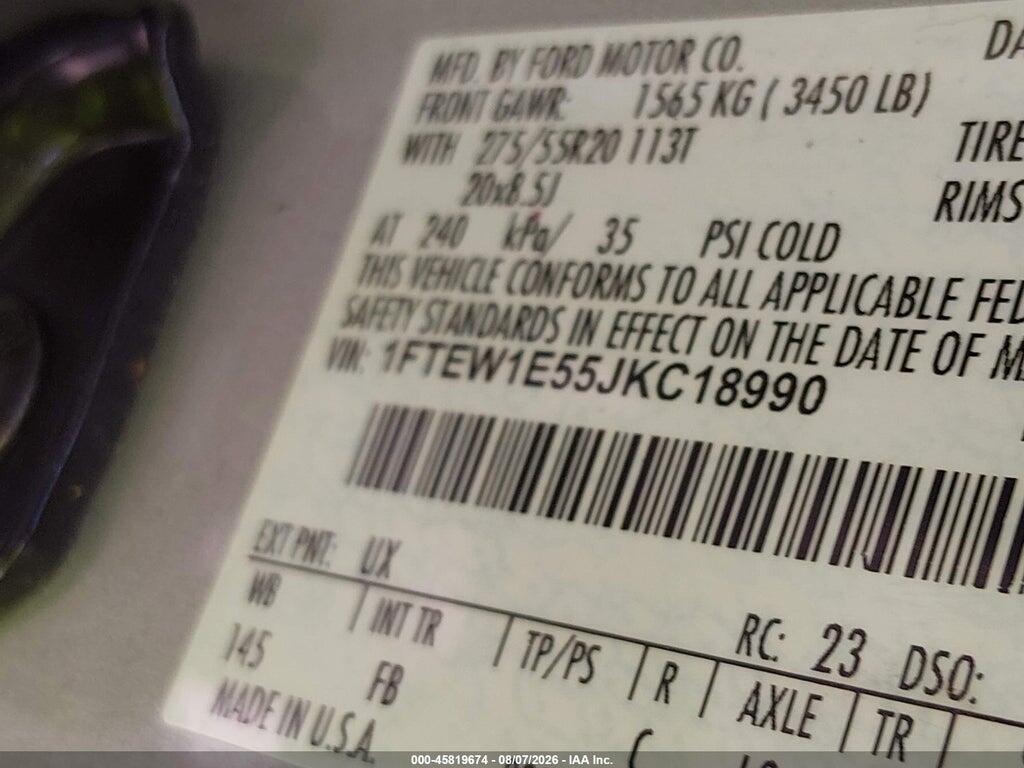 1FTEW1E55JKC18990 2018 FORD F-150 photo no. 9