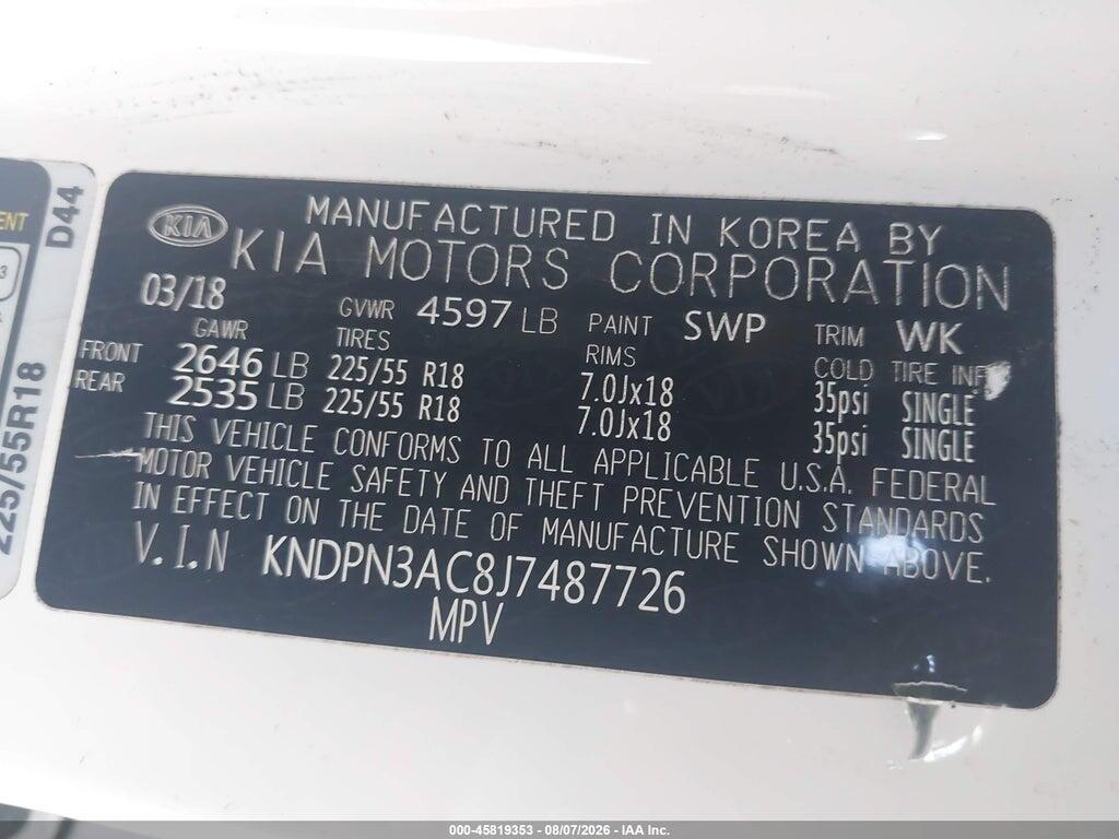 KNDPN3AC8J7487726 2018 KIA SPORTAGE photo no. 9