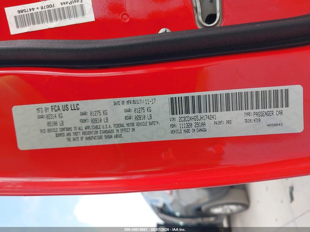 2C3CDXHG5JH174241 2018 DODGE CHARGER photo no. 9