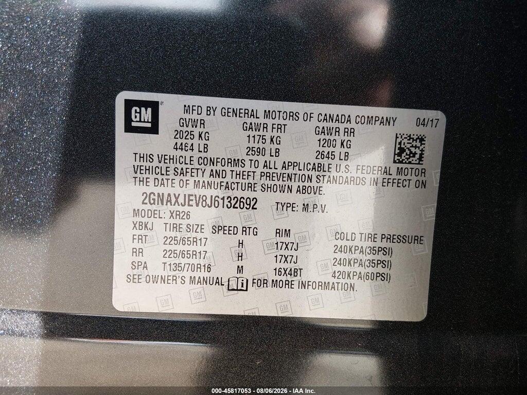 2GNAXJEV8J6132692 2018 CHEVROLET EQUINOX photo no. 9