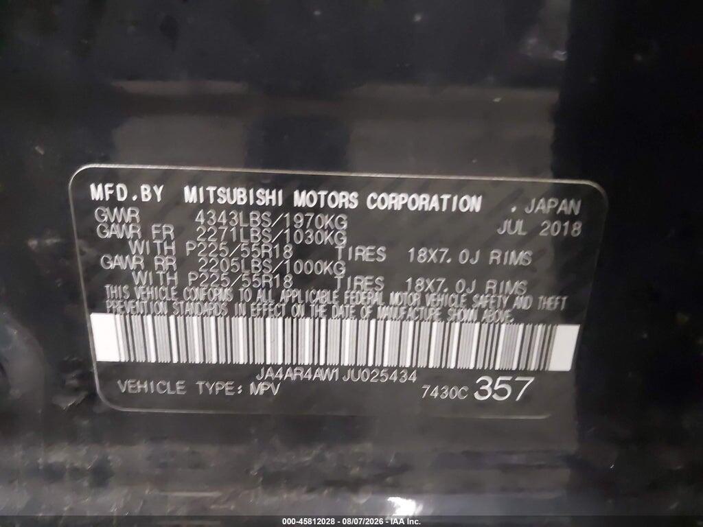 JA4AR4AW1JU025434 2018 MITSUBISHI OUTLANDER SPORT photo no. 9