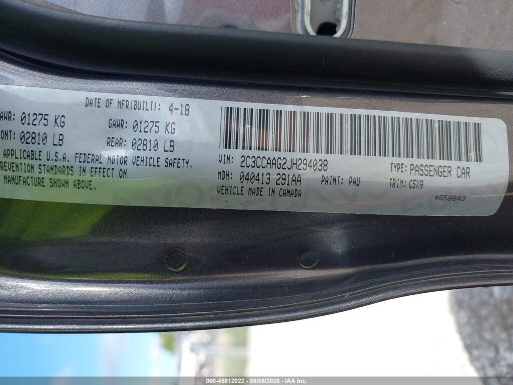 2C3CCAAG2JH294038 2018 CHRYSLER 300 photo no. 9