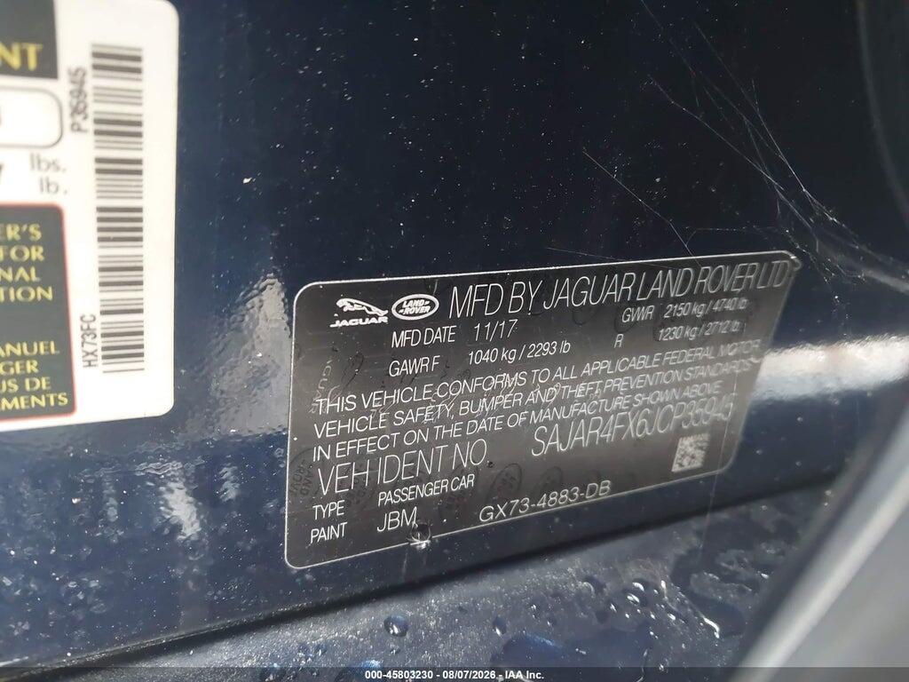 SAJAR4FX6JCP35945 2018 JAGUAR XE photo no. 9