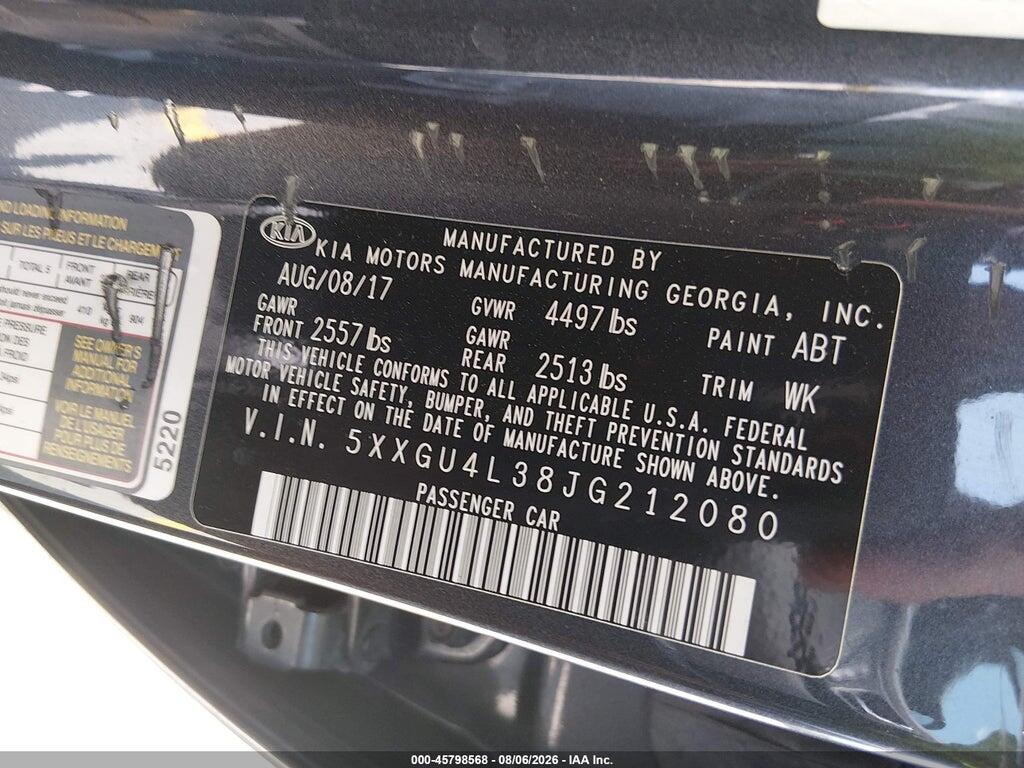 5XXGU4L38JG212080 2018 KIA OPTIMA photo no. 9