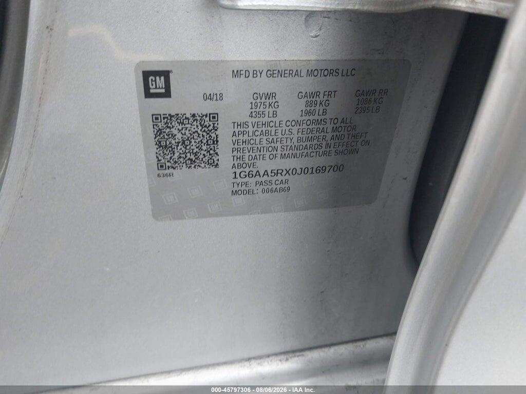 1G6AA5RX0J0169700 2018 CADILLAC ATS photo no. 9