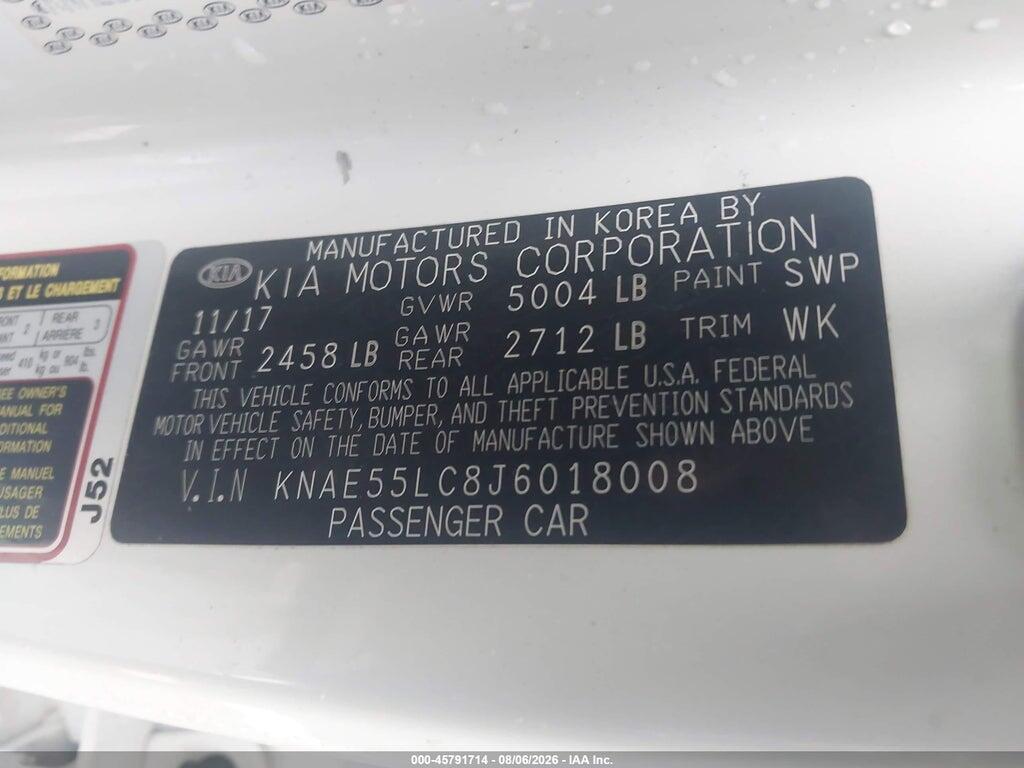 KNAE55LC8J6018008 2018 KIA STINGER photo no. 9