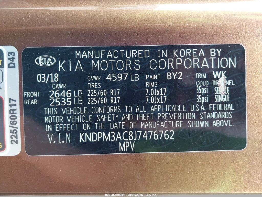KNDPM3AC8J7476762 2018 KIA SPORTAGE photo no. 9