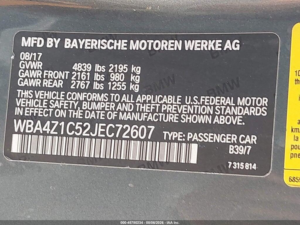 WBA4Z1C52JEC72607 2018 BMW 430I photo no. 9