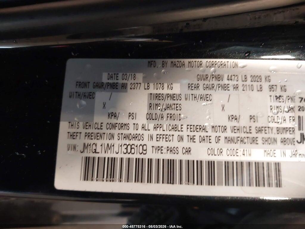 JM1GL1VM1J1306109 2018 MAZDA MAZDA6 photo no. 9