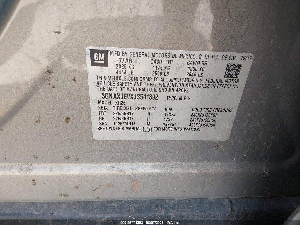 3GNAXJEVXJS541892 2018 CHEVROLET EQUINOX photo no. 9