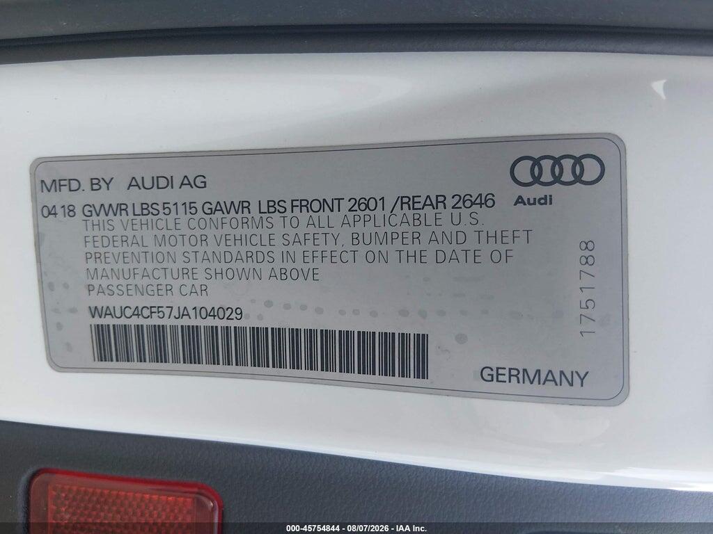 WAUC4CF57JA104029 2018 AUDI S5 photo no. 9
